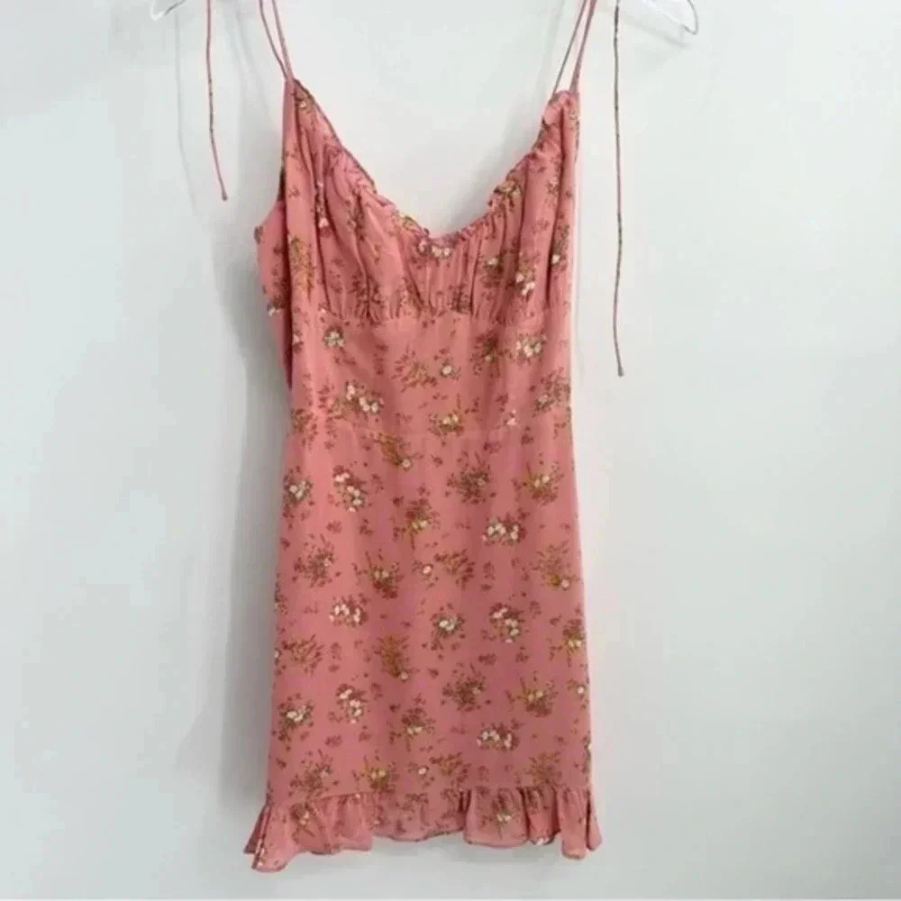 Reformation Esther Rosato Pink Floral Mini Dress B3069 - Picture 3 of 6